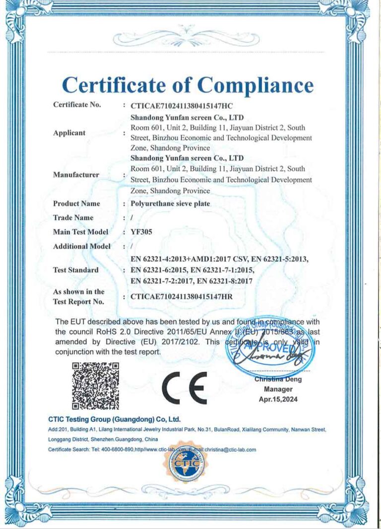 Polyurethane screen mesh-CE